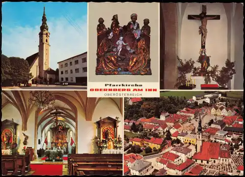 Ansichtskarte Obernberg am Inn Mehrbildkarte der Abendmahl-Pfarrkirche 1970