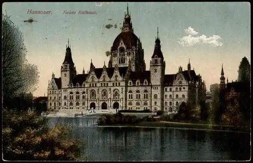 Ansichtskarte Hannover Neues Rathaus (town hall building) 1923