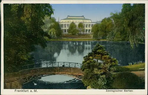 Frankfurt am Main Zoologischer Garten, Brücke Teich, Gebäude 1932