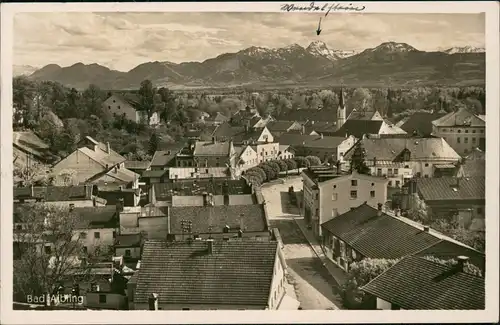 Ansichtskarte Bad Aibling Panorama-Ortsansicht 1938