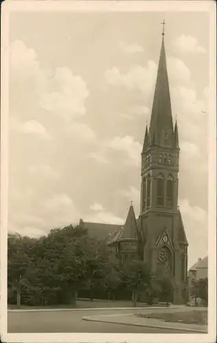 Ansichtskarte Frankfurt (Oder) Katholische Kirche (Straßen Ansicht) 1955