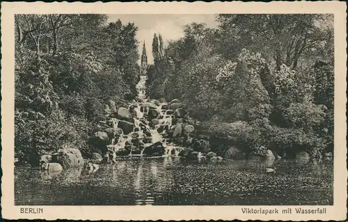 Ansichtskarte Kreuzberg-Berlin Viktoriapark mit Wasserfall 1938