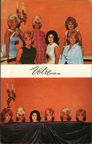 Menschen / Soziales Leben - Frauen Werbekarte Votre Wigs Inc 1970