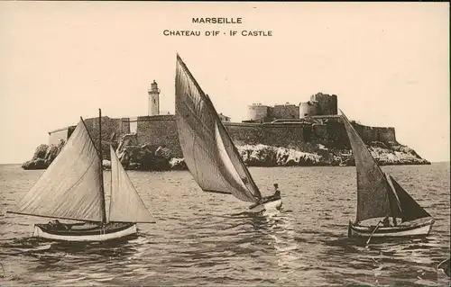 CPA Marseille CHATEAU D'IF IF CASTLE, Segelboote 1910