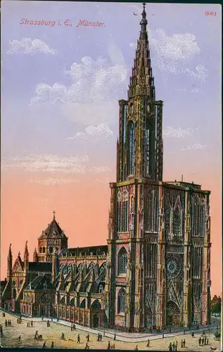CPA Straßburg Strasbourg Münster (Gebäude-Ansicht) 1918