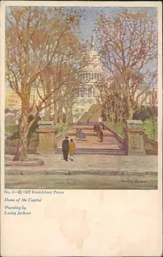 Washington D.C. Capitol (Künstlerkarte USA) Painting  Lesley Jackson 1927