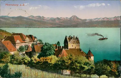 Ansichtskarte Meersburg Partie an der Stadt 1923