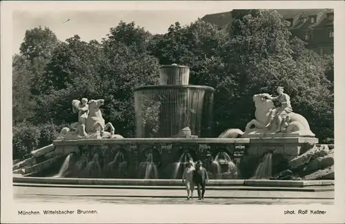Ansichtskarte München Lenbachplatz mit Wittelsbacherbrunnen 1936