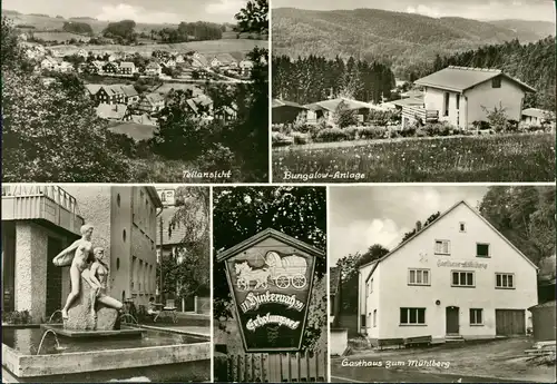 Hinternah DDR Mehrbild-AK mit Bungalow-Anlage, Gasthaus Zum Mühlberg uvm. 1982