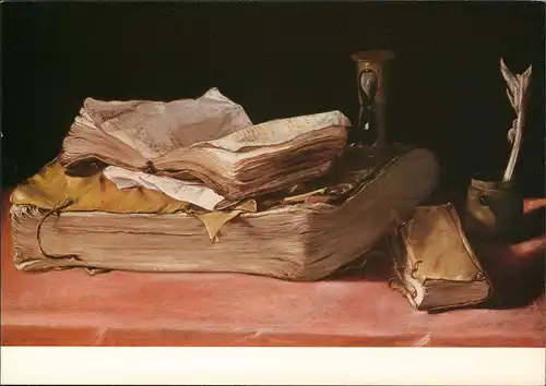 Ansichtskarte  Bücherstilleben Künstlerkarte (Gemäldegalerie Berlin) 1980