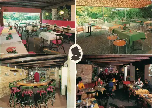 Ansichtskarte Basel Mehrbild-AK GOLDEN GATE Grillroom Bar Steinengraben 1980