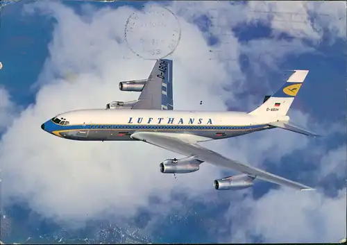 Ansichtskarte  Lufthansa 4-strahliger Jet Flugzeug Airplane 1962