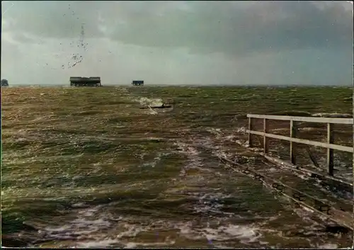 Ansichtskarte St. Peter-Ording Strand Nordsee Sturmflut 1973