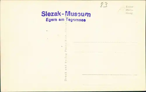 Ansichtskarte Egern am Tegernsee Slezak-Museum 1940