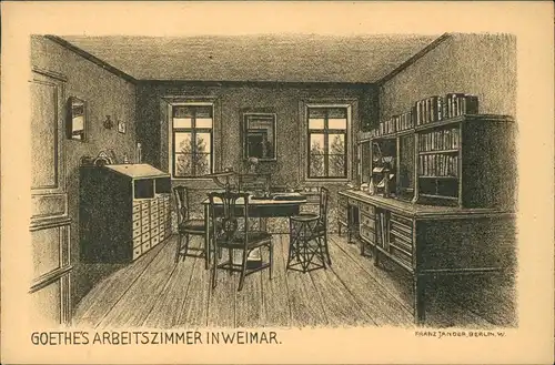 Ansichtskarte Weimar Goethes Arbeitszimmer 1928