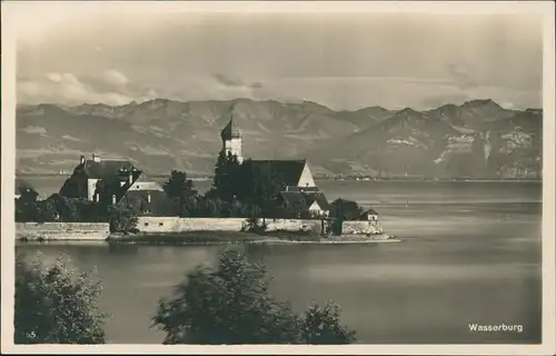 Ansichtskarte Wasserburg am Bodensee Wasserburg und die Alpen Fotokarte 1932