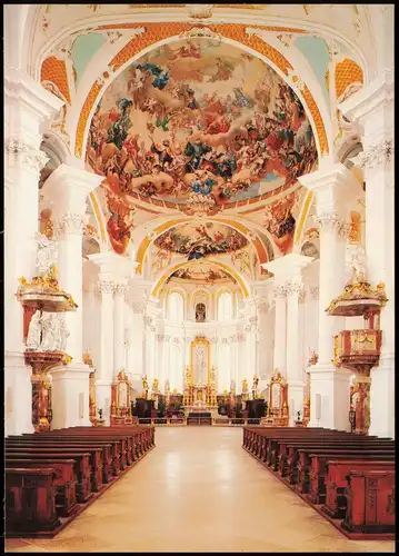 Neresheim ABTEIKIRCHE NERESHEIM Blick von Westen in die Kirche 1980