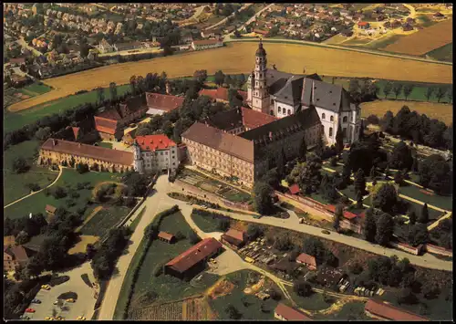 Ansichtskarte Neresheim Luftbild Abteikirche ABTEI NERESHEIM 1970