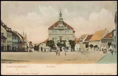 Ansichtskarte Geithain Marktplatz 1908