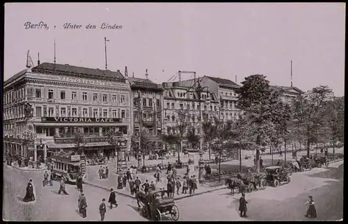 Ansichtskarte Berlin Unter den Linden  Hotel 1917  gel. Feldpost Potsdam Buch