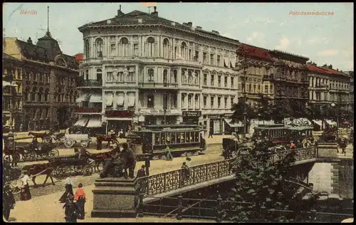 Tiergarten-Berlin Potsdamer Brücke, Straßenbahn Geschäfte 1912