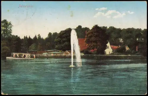 Ansichtskarte Siegmar-Chemnitz Pelzmühle, Fontaine 1912