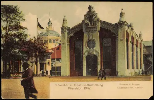 Düsseldorf Ausstellubg Halle Schaefer & Langen, Maschinenfabrik, Crefeld. 1902