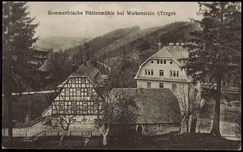 Ansichtskarte Wolkenstein Sommerfrische Hüttenmühle 1920