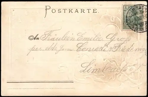 Turnbewegung Friedrich Ludwig Jahn "Gut Heil" Eichenblatt 1902 Prägekarte