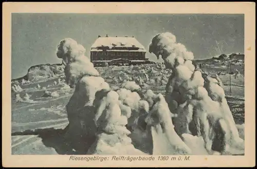 Hirschberg (Schlesien) Jelenia Góra Reifträgerbaude im Winter 1928