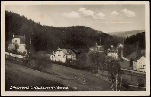 Ansichtskarte Dittersbach-Neuhausen (Erzgebirge) Stadtpartie 1934