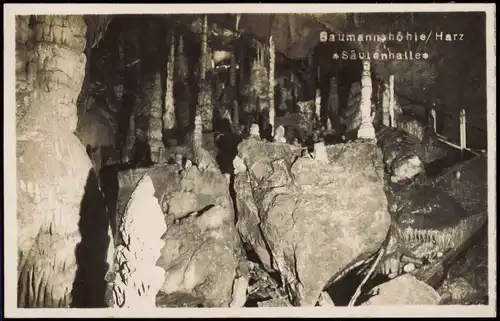 Ansichtskarte Rübeland Baumannshöhle Harz Säulenhalle Fotokarte 1926