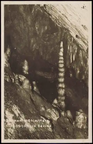 Ansichtskarte Rübeland Baumannshöhle 1000 jährige Säule 1926