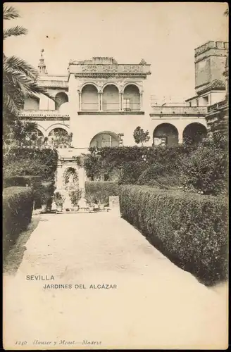 Postales Sevilla Jardines del Alcazar 1911