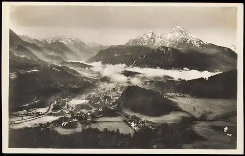 Ansichtskarte Berchtesgaden von der Marxenhöhe - Im Nebel 1930