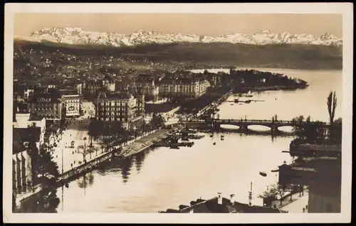 Ansichtskarte Zürich Blick von der St. Peterskirche 1928