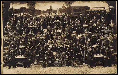 CPA Straßburg Strasbourg Militaria Fotomontage Regiment 1913  gel. Feldpost