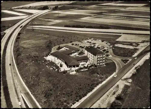 Ansichtskarte Kassel RASTHAUS AUTOBAHN Pächter Herbert Henkel Luftbild 1968