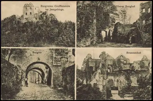 Greiffenberg Gryfów Śląski Burgruine Greiffenstein im Jsergebirge. Burgtor 1917