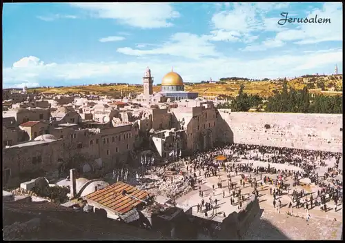 Jerusalem Jeruschalajim (רושלים) Panorama-Ansicht TEMPLE AREA 1975