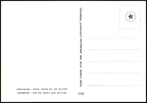 Jerusalem Jeruschalajim (רושלים) Panorama-Ansicht SEEN FROM MT. OF OLIVES 1975