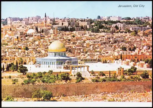 Jerusalem Jeruschalajim (רושלים) Panorama-Ansicht Altstadt Old City 1975