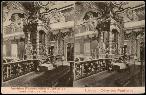 Lissabon Lisboa Archivo Panoramico e Artistico Lisboa  Paulistas Stereo AK 1910