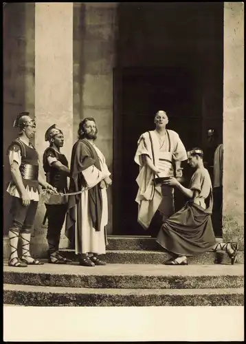 Oberammergau Passionsspiele OFFIZIELLE FOTOKARTE CHRISTUS VOR PILATUS 1960