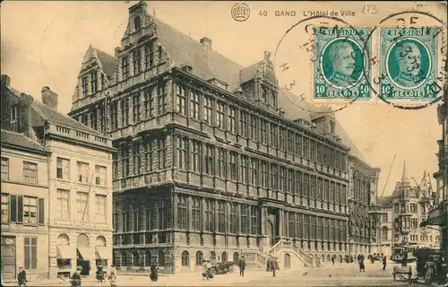 Postkaart Gent Ghent (Gand) Hôtel de Ville 1916