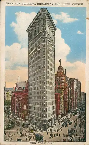 Manhattan-New York City FLATIRON BUILDING, BROADWAY AND FIFTH AVENUE 1920