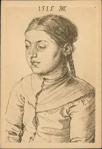 Ansichtskarte  Junges Mädchen Zeichnung Albrecht Dürer Winterhilfswerk 1934