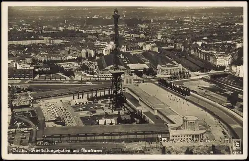 Ansichtskarte Charlottenburg-Berlin Luftbild Funkturm Fernsicht 1937