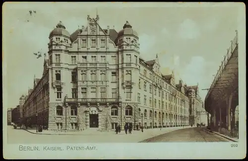 Ansichtskarte Berlin Kaisrl. Patentamt, Straße Hochbahn 1913