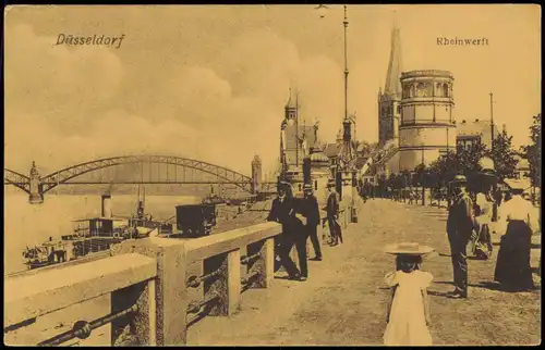 Ansichtskarte Düsseldorf Rheinwerft 1906